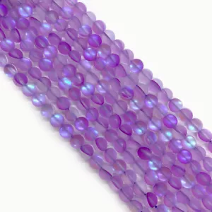 Wholesale 10 Strands 8mm Purple Gleamy Rainbow Moonstone Gems Round Loose Beads - Picture 1 of 6