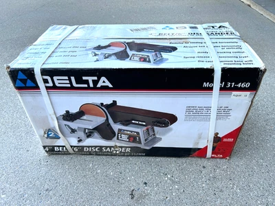 Delta 31-460, ремень 4 x 36 дюймов и дисковая шлифовальная машина 6 дюймов 1/3 л. с. регулируемый наклонный стол с рычагом - Изображение 1 из 4