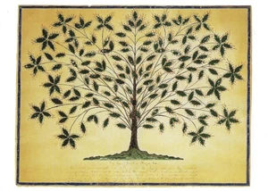 Postal Hannah Cohoon "Árbol de Luz o Árbol Ardiente" 1845 Museo de Arte Popular COMO NUEVO - Imagen 1 de 1