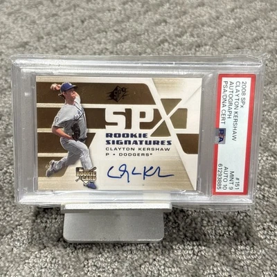 2008 Upper Deck SPx #151 Clayton Kershaw Rookie Auto PSA 10 RC Dodgers PSA 9 - Image 1 of 4