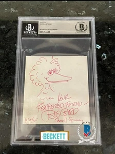 Caroll Spinney signiert 4X4 Papierschnitt Beckett Authentifizierung - Bild 1 von 2