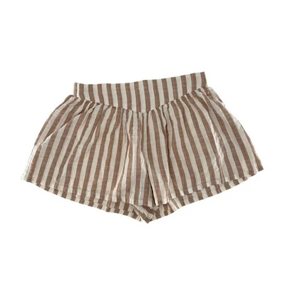 Nuevo con etiquetas Pantalones Cortos Old Navy Niños XL PLUS Tostado Blanco Rayas Gasa Volantes Cintura Boho Playa Foto 1 de 4