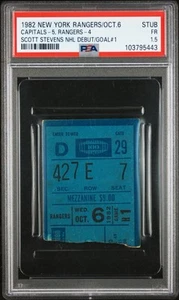 HOF Scott Stevens NHL Debut & 1st Goal, 10/6/1982 Ticket Stub - Picture 1 of 5