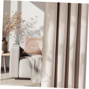 100% Blackout Curtains for Living Room, Taupe Floral Emboosed Textured - Picture 1 of 7