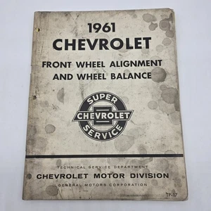 Original 1961 61 Chevrolet Front Wheel Alignment Service Book TP-17 - Picture 1 of 14