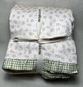GreenRow HELENA FLORAL SHEET SET Full Yellow Green - Picture 1 of 5