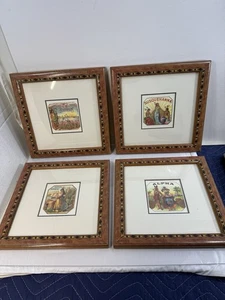 Set Of 4 Collection of FRUIT CRATE LABELS with NATIVE AMERICANS Framed Wall Art - Picture 1 of 13