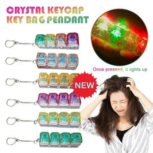 Porte-clés en cristal porte-clés pendentif hauteur décompression jouet lumineux transparent - Photo 1/21