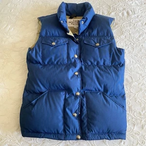 Vintage The North Face Puffer Vest Jacket Size Small Blue Brown Label Goose Down - Picture 1 of 9