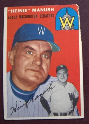 1954 Topps Heinie Manush (Senadores de Washington) #187 F/G Foto 1 de 2