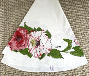 Vintage Vera Neumann- 67” Round Tablecloth- Signed- Cotton- Red Poppies Hibiscus - Picture 1 of 11