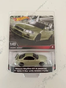 Hot Wheels Premium 1:43 Nissan Skyline GT-R BNR34 V·spec II Nür w/ NISMO Parts - Picture 1 of 2