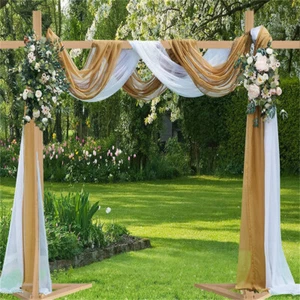 Fondo de madera cuadrado de alta resistencia arco de boda soporte globo marco de arco floral - Imagen 1 de 12