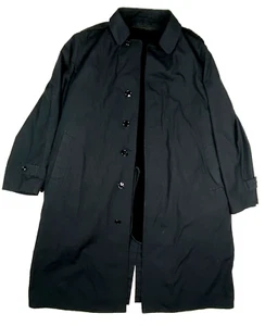 DSCP Quarterdeck Collection US Navy Trench Coat 46 L Black Zip Out Lining - Picture 1 of 19