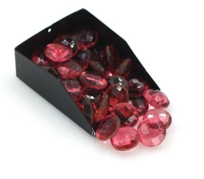 Pink Tourmaline Round Faceted  Loose Gemstone 10 mm Round Shape Briolette Beads - Image 1 of 4