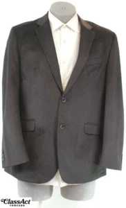 Pronto Uomo Herren 2 Knopf Blazer Grau Samt Sport Mantel Jacke Gr. L 44R - Bild 1 von 8