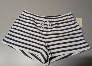 Universal Threads Women's Striped Sweat Shorts Navy/White - Size Large - Picture 1 of 4