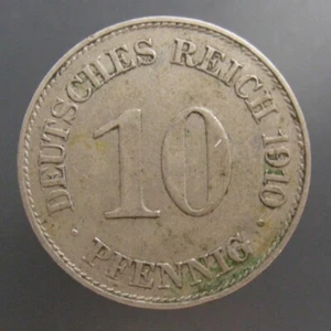 Germany 1910E 10 Pfennig Better Date - Picture 1 of 2