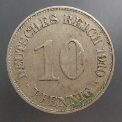 Germany 1910E 10 Pfennig Better Date - Image 1 of 2