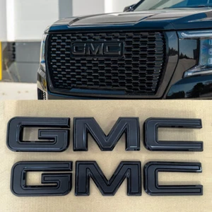 2x OEM Grille Tailgate GMC Emblem fits Badge 2019-25 Sierra 2023-25 Canyon Black - Picture 1 of 12