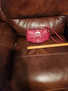 Vintage Vera Pelle Mini  Handbag Purse Red Genuine Leather ITALY Magnetic Close - Picture 1 of 9