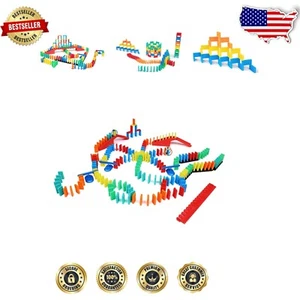 204-Piece Kinetic Domino Kit for STEM Learning & Family Fun - Durable & Colorful - Picture 1 of 9