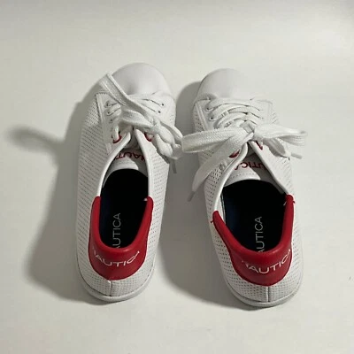 Nautica Women's Size 7 Shoes Lace-Up Lanyard Perf  White/Red KW1242 NWOB - Image 1 of 4