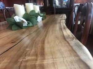 Book matched live edge dining table - Picture 1 of 8