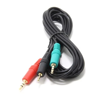 6' PC Gaming Headset 3.5mm to Dual 2.5mm Splitter Cable for Razer Astro Logitech - Image 1 of 4