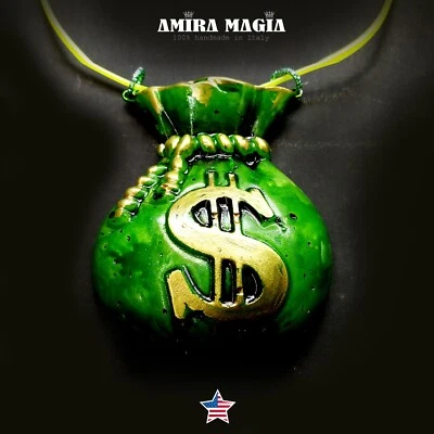 Money Talisman Attraction Richness Charm Jewelry Wealth Amulet Necklace Pendant - Image 1 of 4