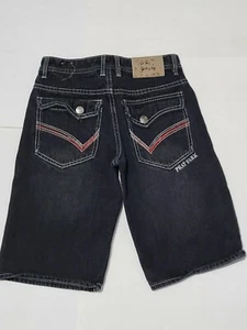 Phat Farm Boys SZ Kid's 12 Black Distress Long Baggy Shorts  - Picture 1 of 5