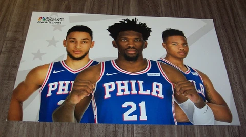 PHILADELPHIA 76ERS JOEL EMBID BEN SIMMONS MARKELLE FULTZ  PROMO POSTER NEW Cover