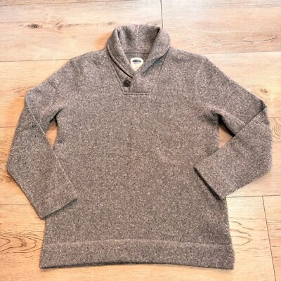 Suéter Pullover Cuello Chal Azul Marino Antiguo Gris Tejido Suave Niños 10/12 Grande Foto 1 de 4