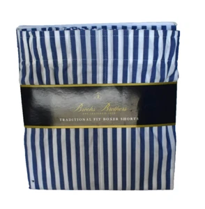 Brooks Brothers Traditional Fit Boxer Shorts Blue White Stripe Underwear Men 2XL - Picture 1 of 5