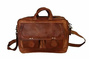 Men's Goat leather laptop bag, messenger briefcase office shoulder bag - Picture 1 of 7