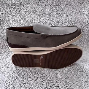 Madden Loafers Men Size 13 Ortholite Leather Casual Shoes Grey Slip-On Boat NWOB - Picture 1 of 16