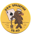 5" NAVY USS SPADEFISH SS-411 EMBROIDERED PATCH