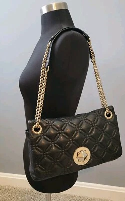 Black Kate Spade Astor Court Quilted Leather Shoulder/Hand Bag. Hot Pink Inside - Image 1 of 4