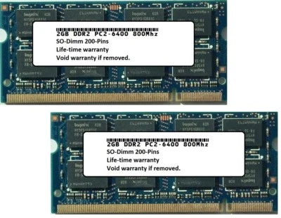 NEW 4GB Kit (2X2GB) MEMORY RAM FOR DELL LATITUDE D820 D830 - Image 1 of 2