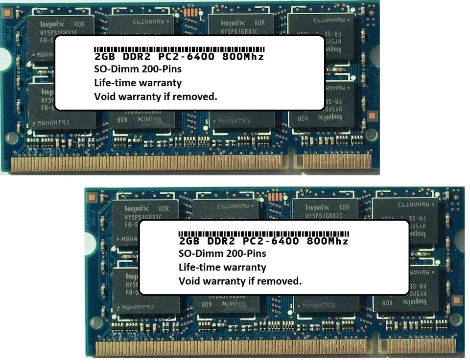 NEW 4GB Kit (2X2GB) MEMORY RAM FOR DELL LATITUDE D820 D830 - Image 1 of 2