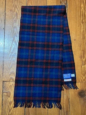"Bufanda Pendelton Hogar Tartán Cuadros 100% Lana Virgen Pura Flecos Hecha en EE. UU. 50""x12""" Foto 1 de 4