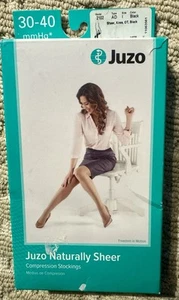 Juzo 30-40 mmHg 2102 Naturally Sheer Kompressionsstrümpfe - Schwarz - Gr. I, 14939 - Bild 1 von 3