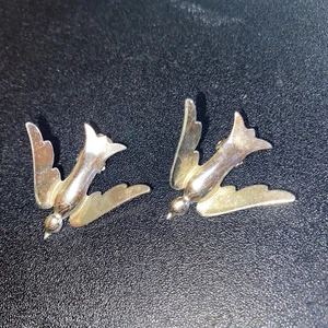 Vintage silberfarbene Taube Ansteck Broschen 2 Stück - Bild 1 von 9