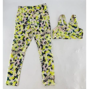 Old Navy Active Girl's Floral Print Powersoft Leggings & Sports Bra Set L - Picture 1 of 8