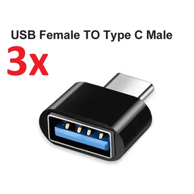 3x USB 3.1 auf USB Typ-C Adapter OTG A Buchse für Macbook iPad Samsung Xiaomi PC - Bild 1 von 4
