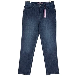 Gloria Vanderbilt Amanda Damen Mid-Rise Tapered blau Schlankmacher Jeans Größe 12 Neu mit Etikett - Bild 1 von 10