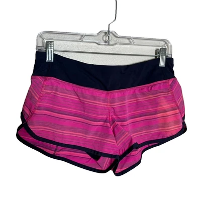 Pantalones Cortos Lululemon Speed Azul Marino Rosa Para Mujer 6 Forrados Atléticos Activos Foto 1 de 4