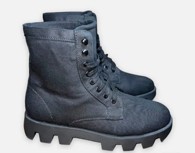 Y2K Mix No. 6 Botines de combate negros para mujer talla 11M / EU 43 trozo con cordones Foto 1 de 4