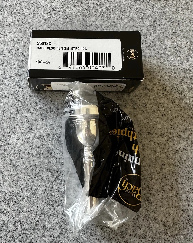 Boquilla trombón caña pequeña Bach 12C nueva plateada Foto 1 de 3