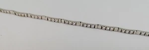 B BRACCIALE LUSSO TENNIS LINGOTTINI UOMO DONNA ORO BIANCO 18K ZIRCONI T DIAMANTE - Imagen 1 de 4